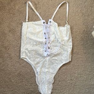 White Sheer Bodysuit - never worn